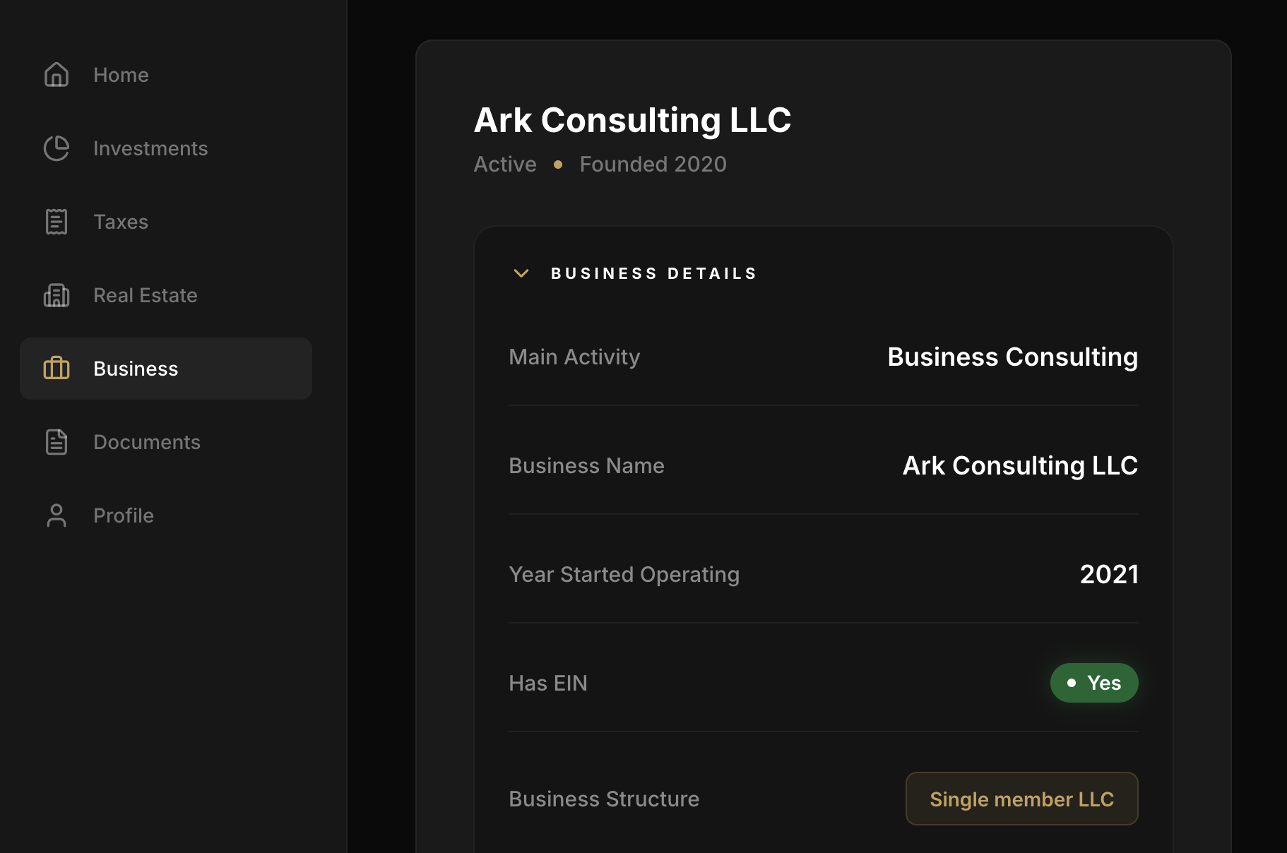 Aure wealth management dashboard